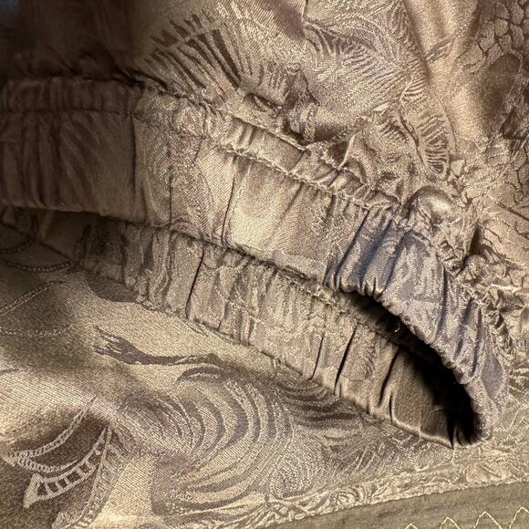 Rare Vintage 90's Women's Mureli 100% Silk Olive Safari Bomber Jacket - Picture 2 of 12